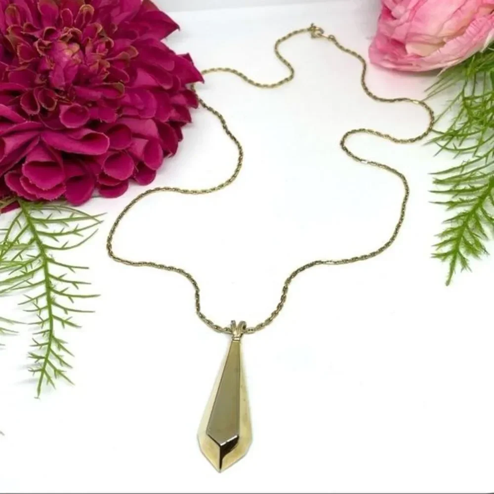 VINTAGE⚜️Mid Century Abstract Gem Pendant Necklace